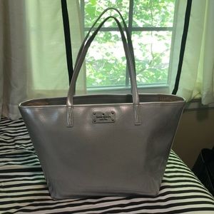 Silver Kate spade tote purse!